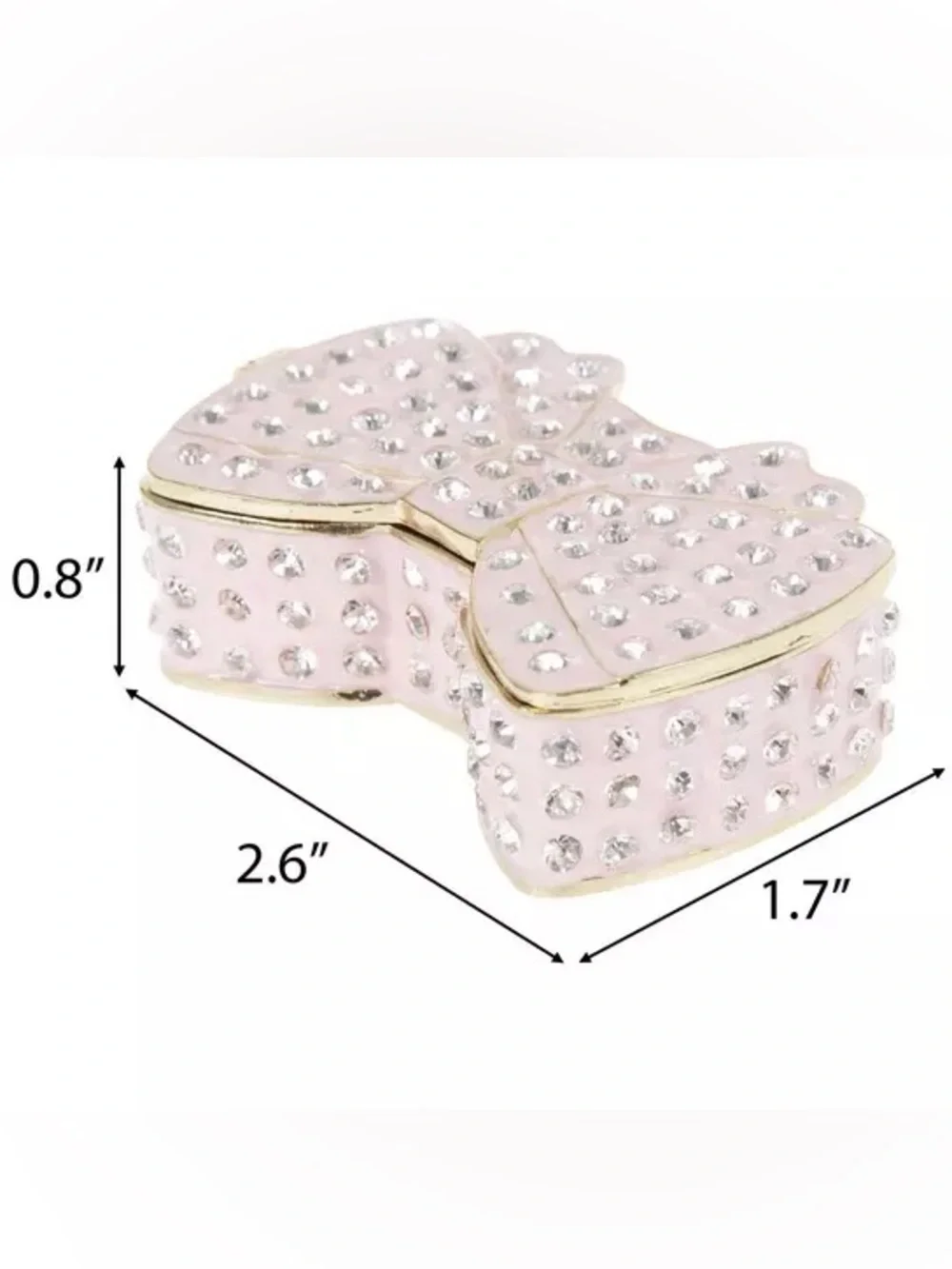 Pink Rhinestone Bow Jewelry Box